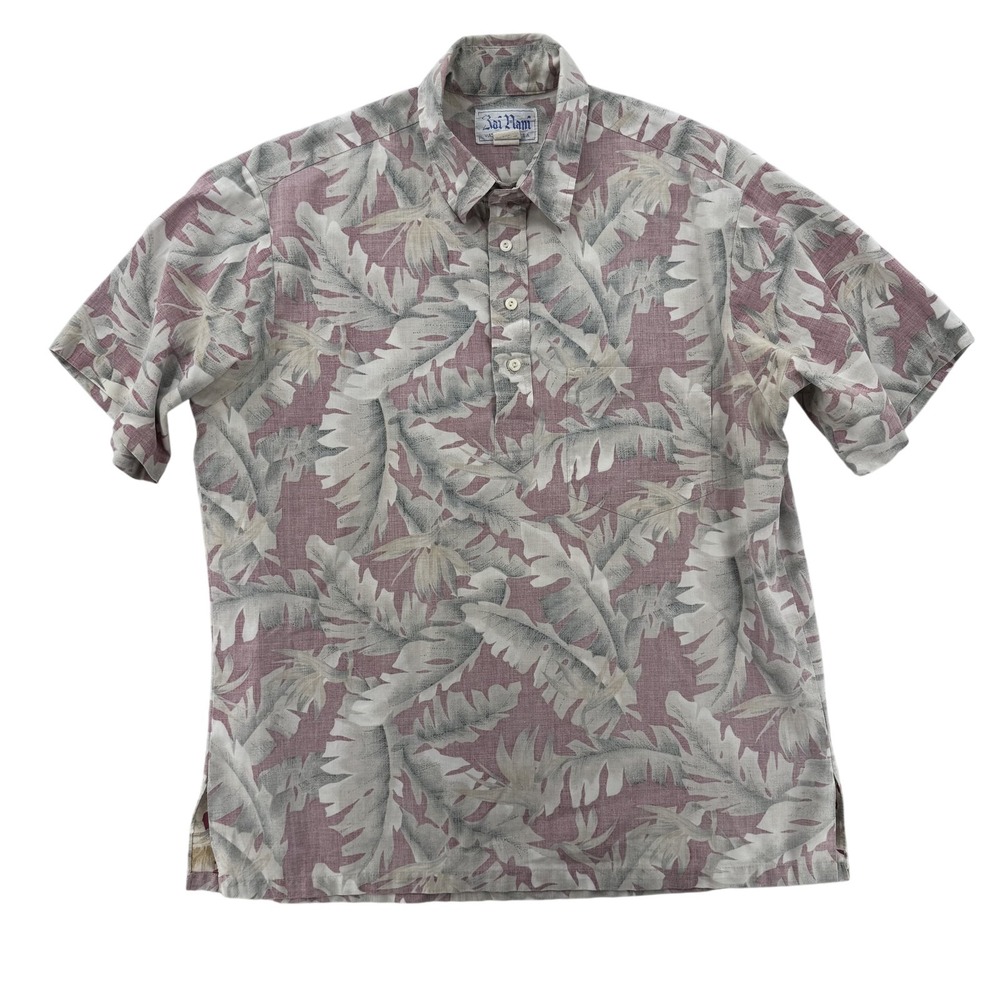 Vintage Kai Nani Shirt Mens Large Hawaiian Floral Aloha Made‎ USA 90s